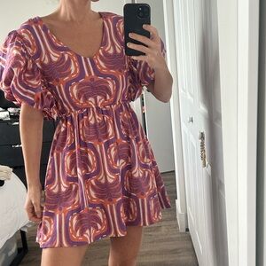 TNS tennis Puff Sleeve Mini Dress XS